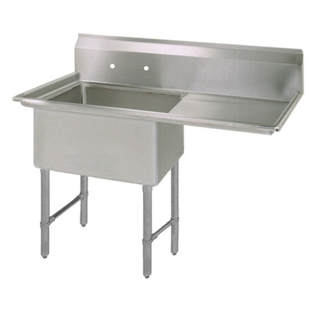 BK RESOURCES 25.8125 in W x 36.5 in L x Free Standing, Stainless Steel, One Compartment Sink BKS-1-1620-12-18RS